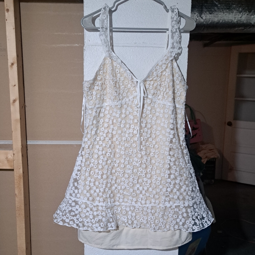 Lulus White Embroidered Charmaine Mini Dress